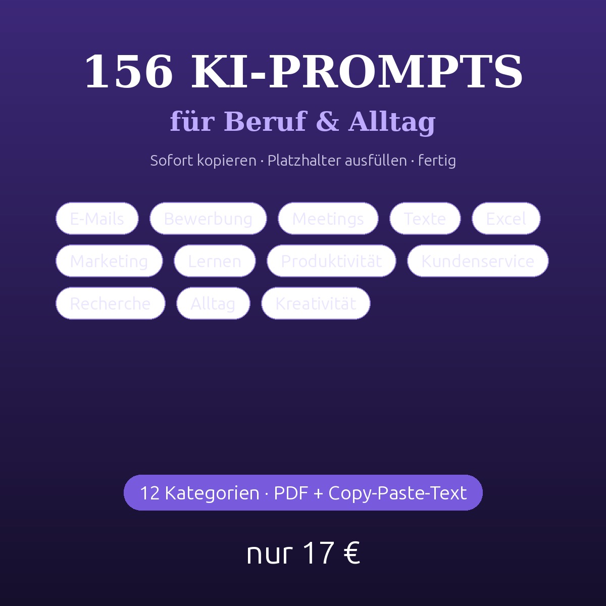 Paket mit 156 KI-Prompts für Beruf und Alltag