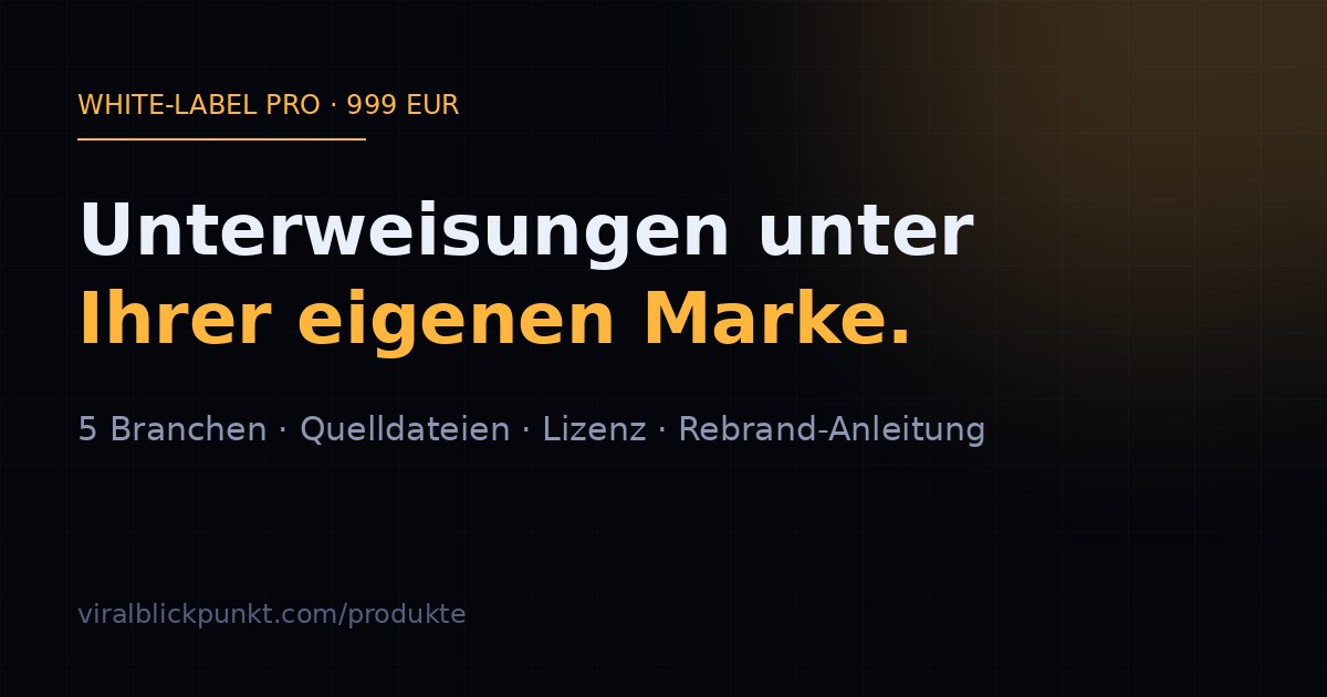 White-Label PRO Komplettpaket mit bearbeitbaren Unterweisungs-Mastern für fünf Branchen